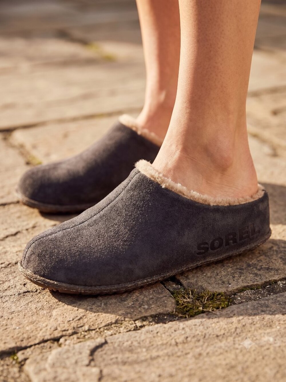 Sorel Lanner Ridge II fleece suede mule slipper womens 7 kids 5